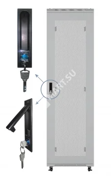 Netko Дверь для шкафа серии Expert 32U Ширина 600 металлическая с перфорацией, серая