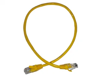 Netko Патч-корд UTP4 cat 5e, 0,5м, ВС, LSZH, желтый, литой коннектор Optima