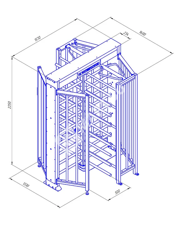 Ростов-Дон ПР1/4М2 НЕРЖ Полноростовой роторный турникет